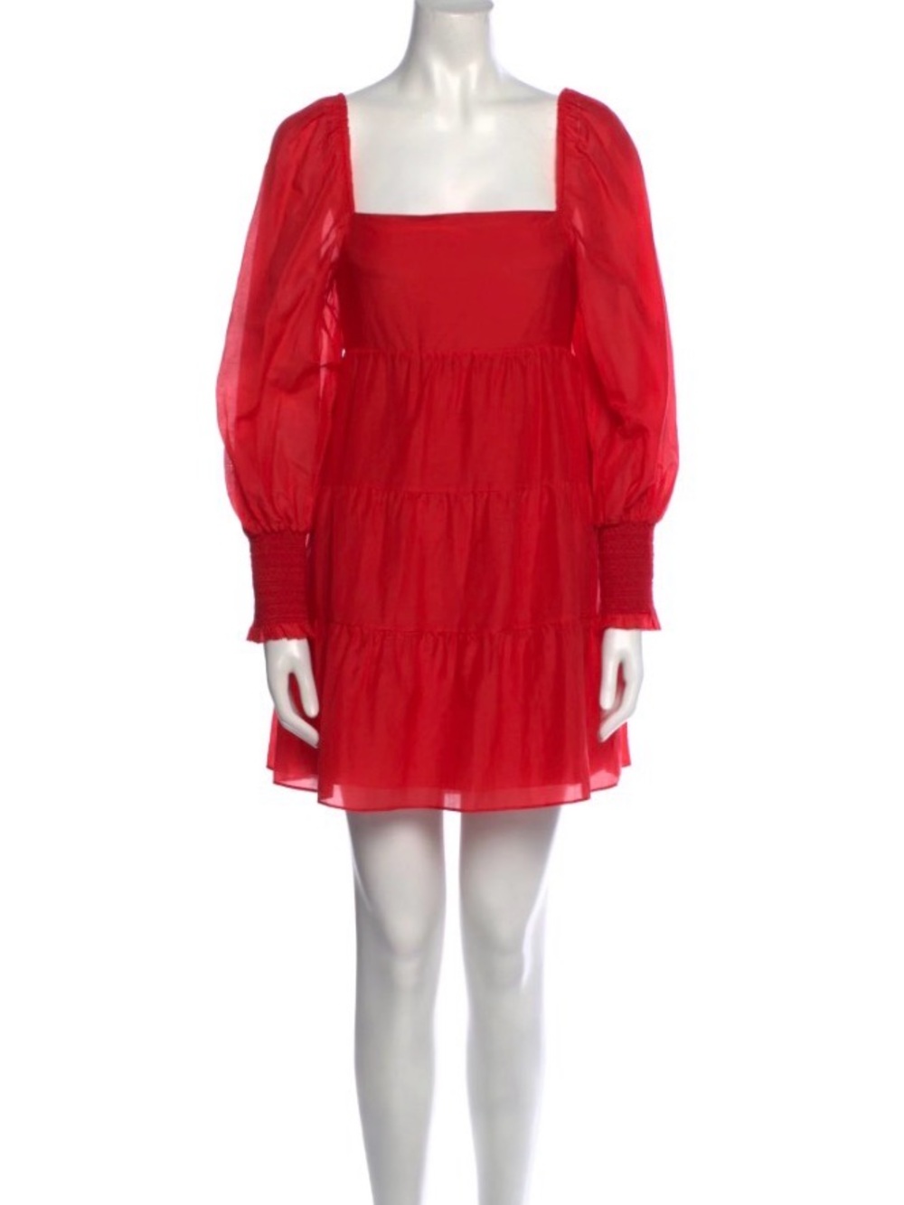 Alice + Olivia Square Neckline Red Dress
